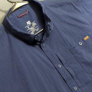 AG Gear Shirt Men's XL Solid Blue Harvester Short Sleeve Performance 30+UPF Farm